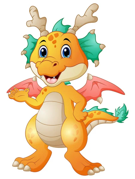 Lindo dragón de dibujos animados — Archivo Imágenes Vectoriales