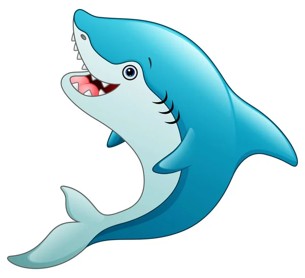 Χαριτωμένο καρχαρία κινουμένων σχεδίων — Διανυσματικό Αρχείο