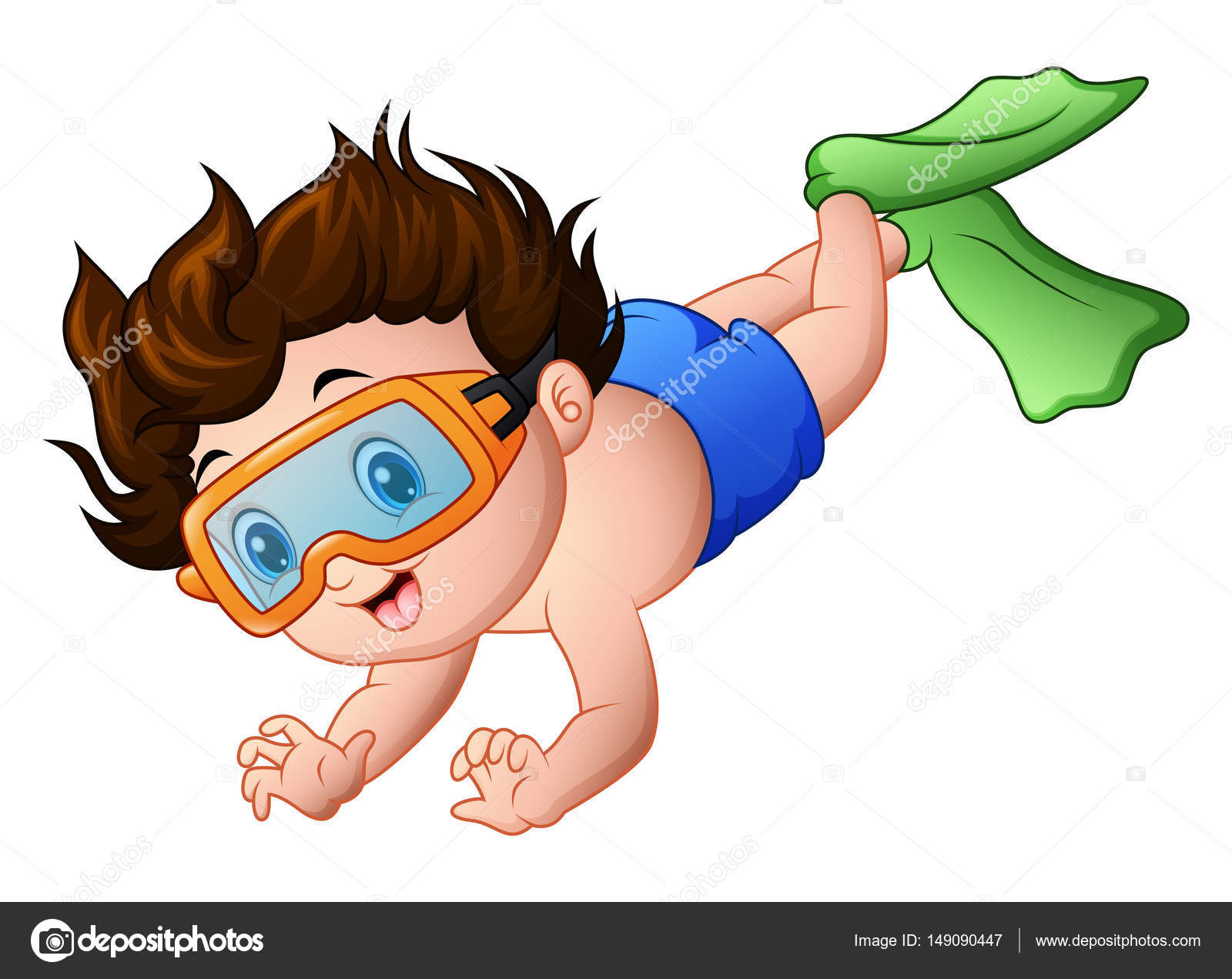Cute boy cartoon snorkeling Stock Illustration by ©dualoro 149090447