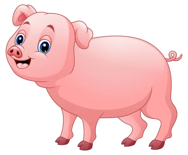 Mignon dessin animé de porc — Image vectorielle