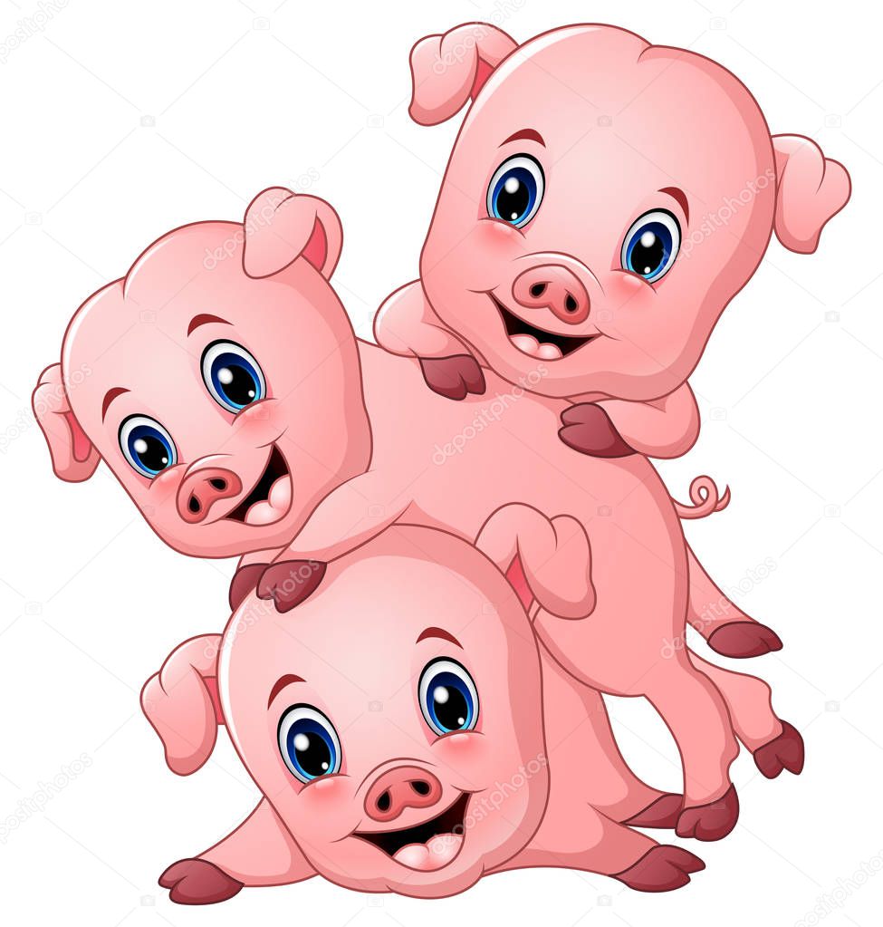 Three little pig cartoon