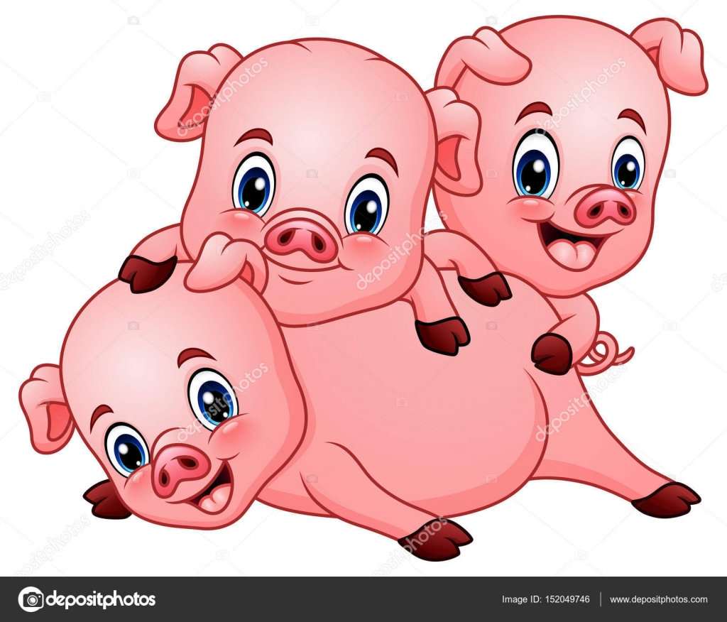 Three little pig cartoon — Stock Vector © dualoro #152049746