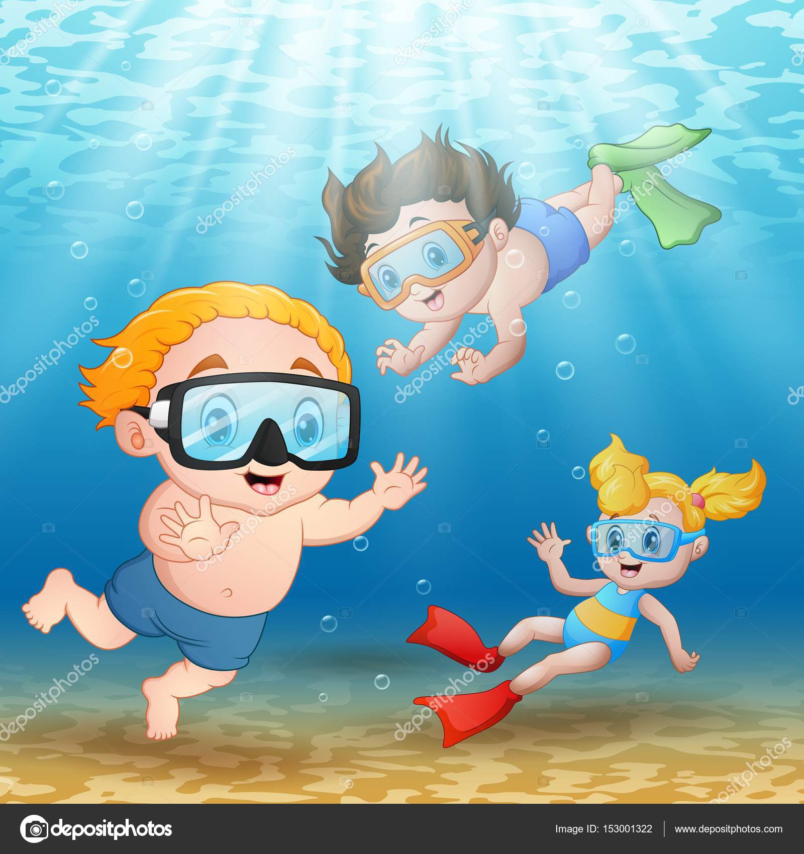 Free Kids Swimming Vector Art Stock Images Depositphotos
