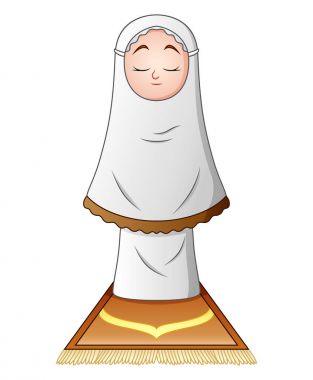 beyaz zemin üzerinde izole dua Müslüman kız