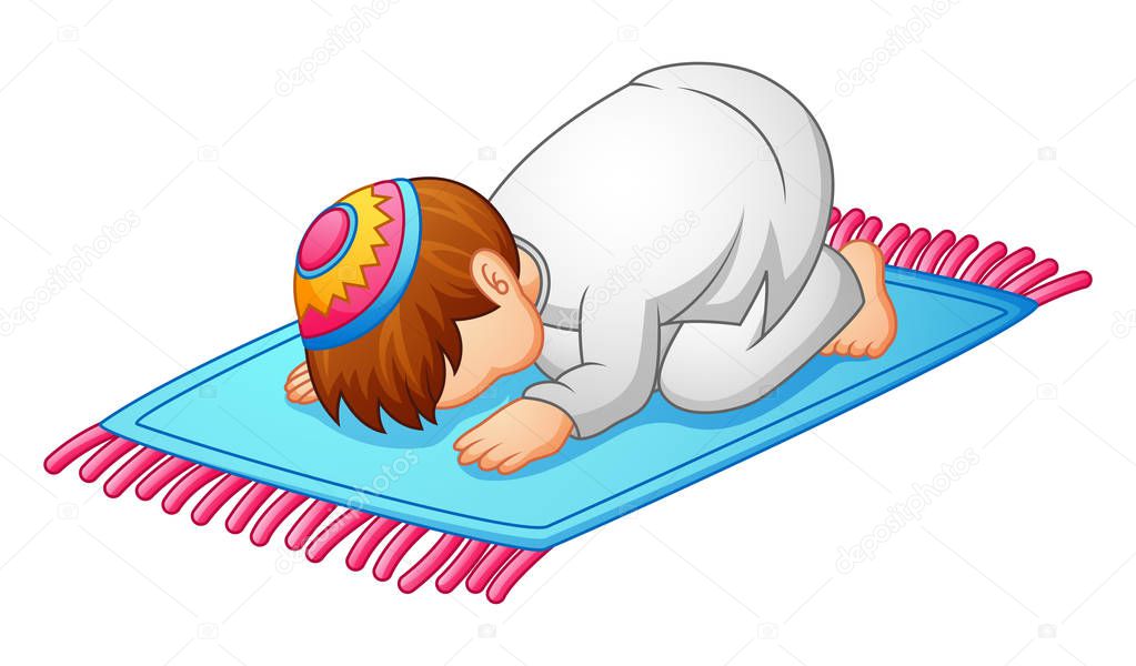 little kid prostration for praying of muslim