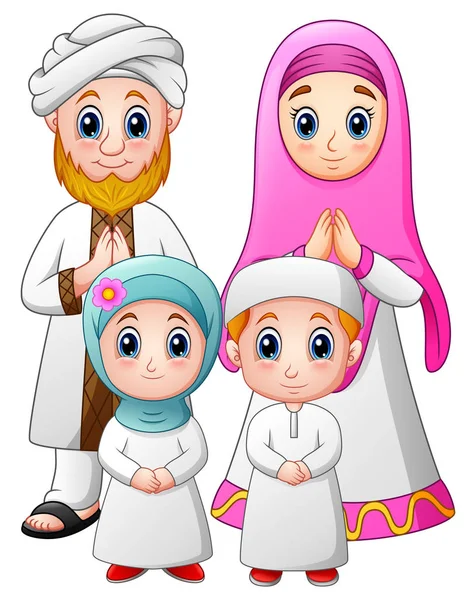 Joyeux anniversaire de famille pour eid moubarak — Image vectorielle