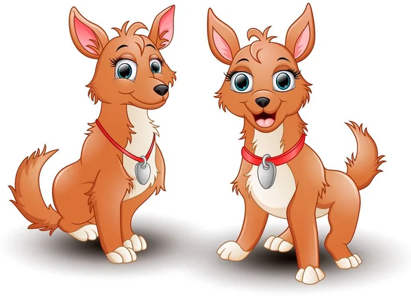 Perros adorables dibujos animados — Vector de stock