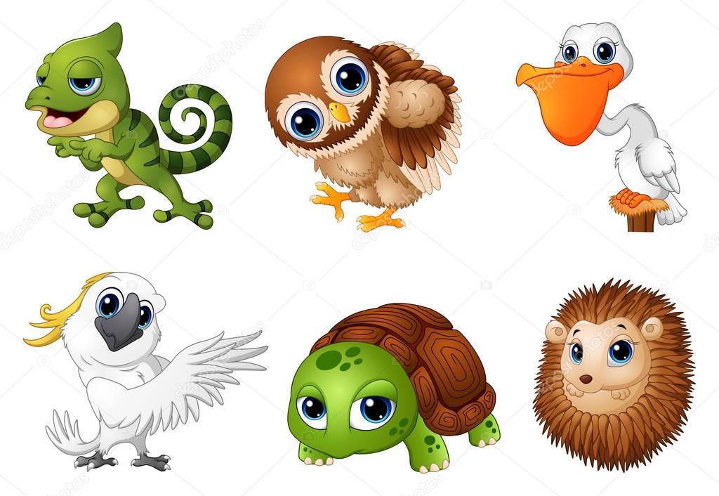 Cute Animals cartoon set