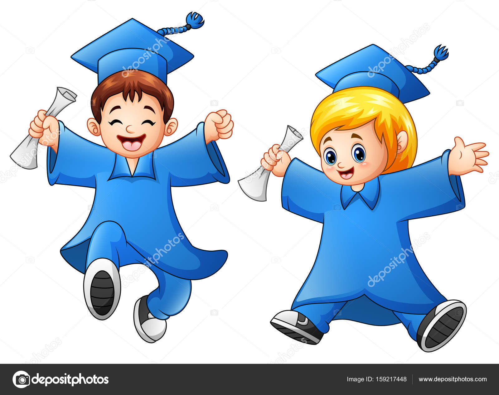 Cartoon boy and girl graduation Stock Vector Image by ©dualoro #159217448 Cartoon boy and girl graduation Stock Vector Image by ©dualoro #159217448