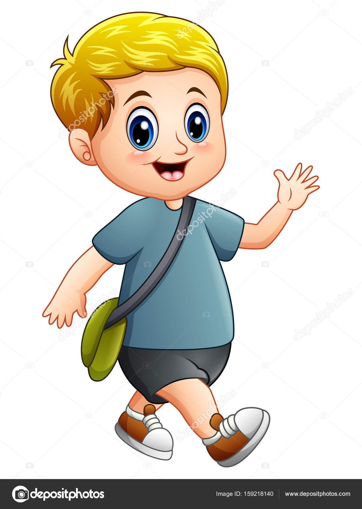 Cute boy cartoon walking Stock Illustration by ©dualoro #159218140