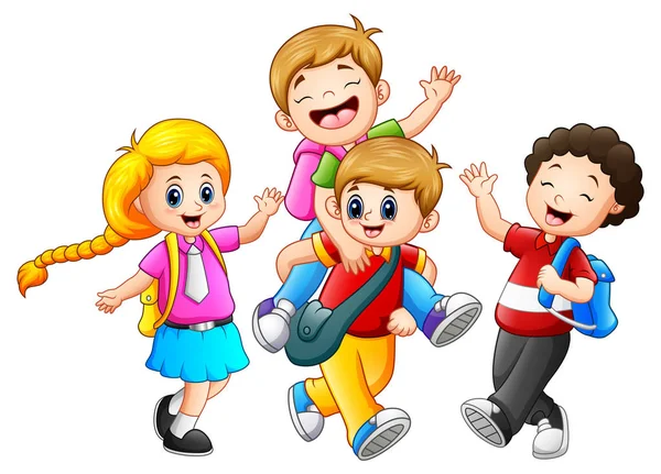 Gelukkig childrens cartoon — Stockvector