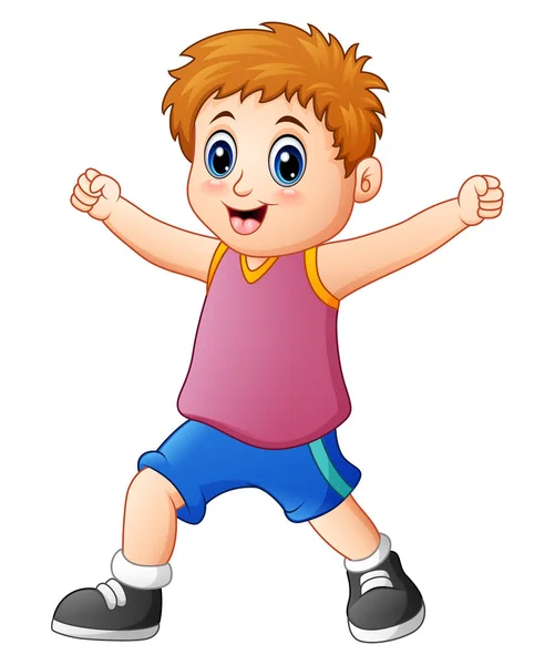 Schattige jongen Cartoon — Stockvector