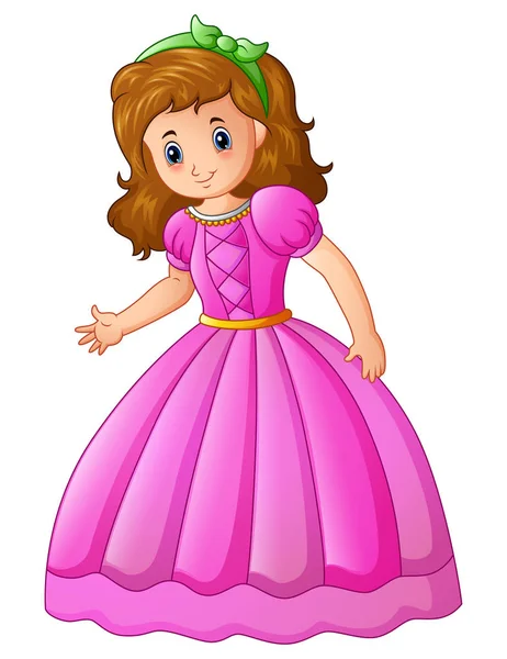 Mooi meisje in een paarse jurk — Stockvector