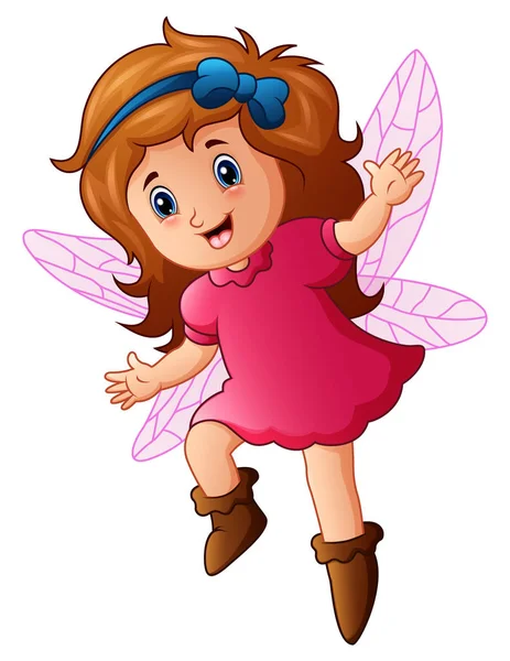 Cute little fairy in fly — Stock Vector