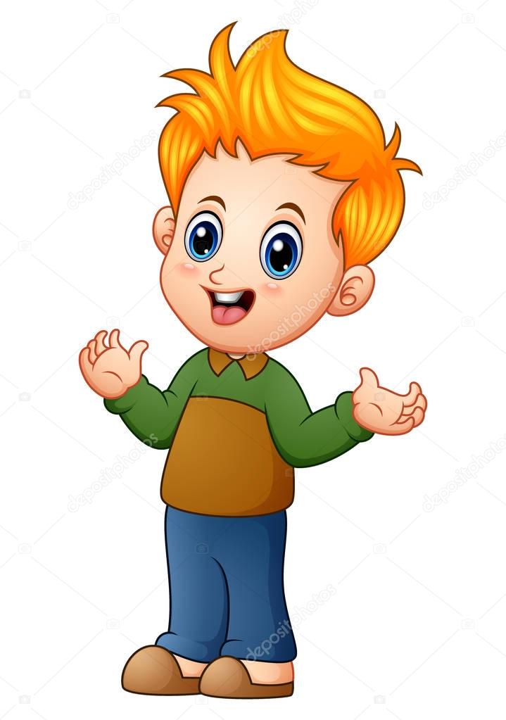 Cute little boy cartoon — Stock Vector © dualoro 163311764
