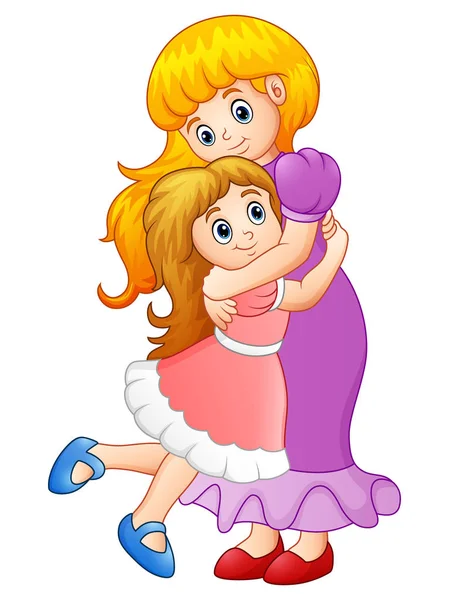 Little girl hugging her mother — Stock Vector