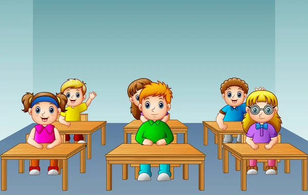 Dzieci szkolne uczące się w klasie — Wektor stockowy
