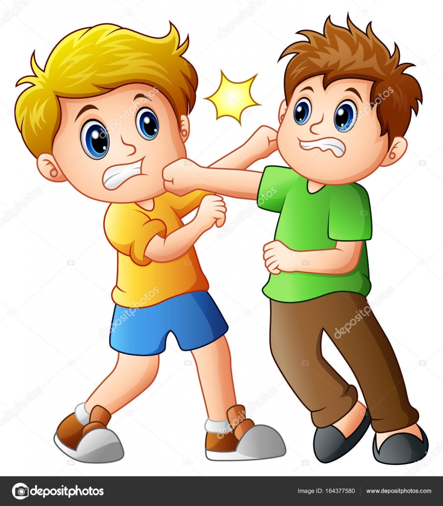 Two boys fighting — Stock Vector © dualoro #164377580