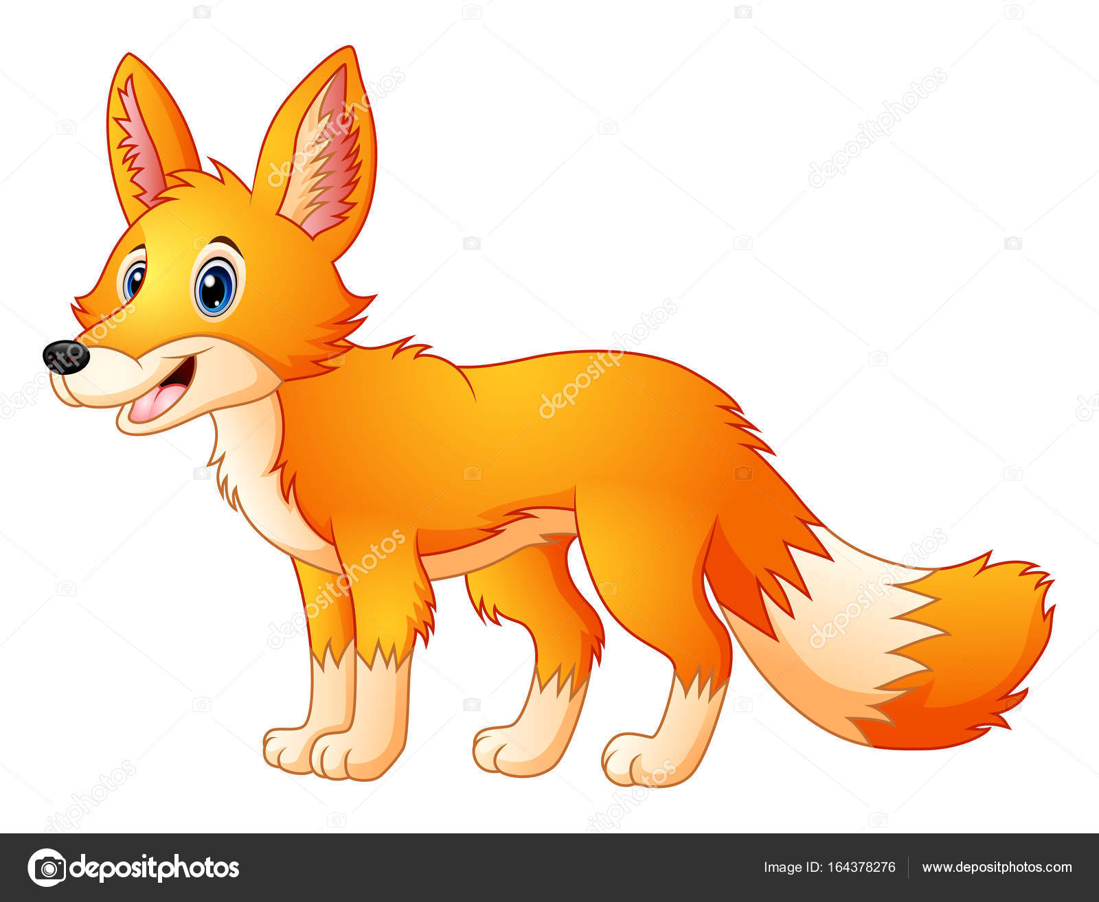 Zorro lindo de pie con canguro rojo grande — Vector de stock © dualoro