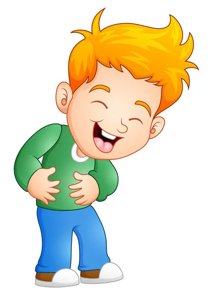 Petit garçon riant à haute voix — Image vectorielle