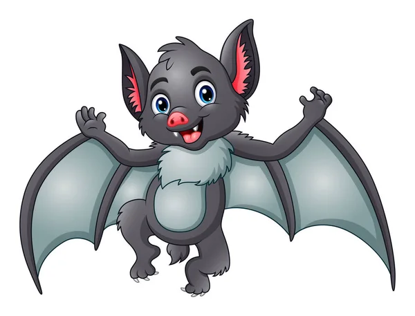 Pipistrello cartone animato volare — Vettoriale Stock