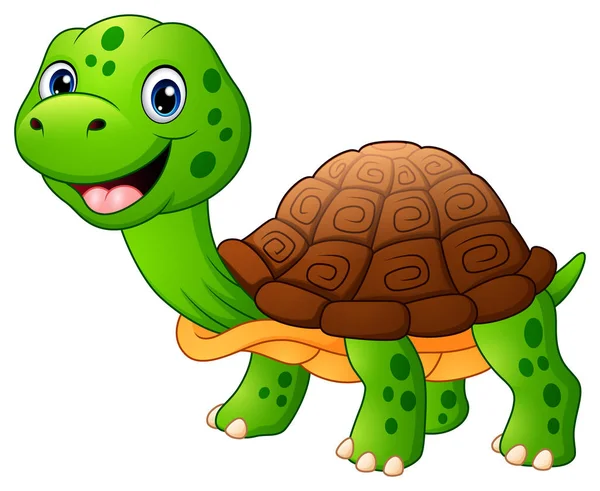 Tartaruga sorridente cartone animato — Vettoriale Stock