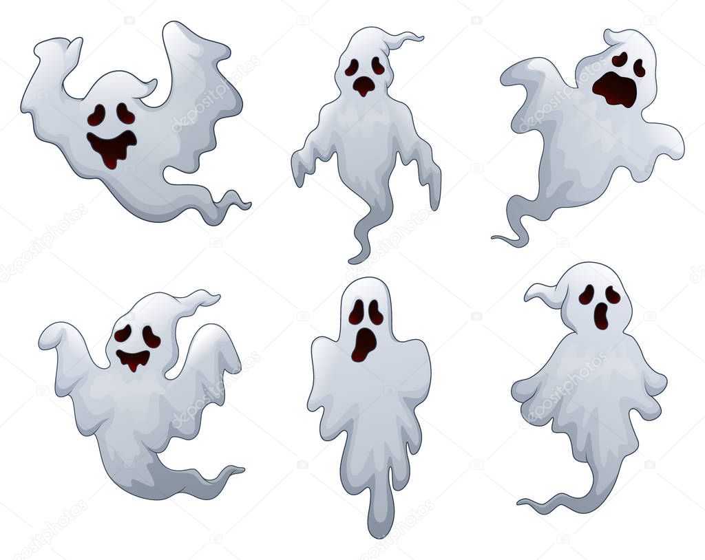 Set of halloween ghosts