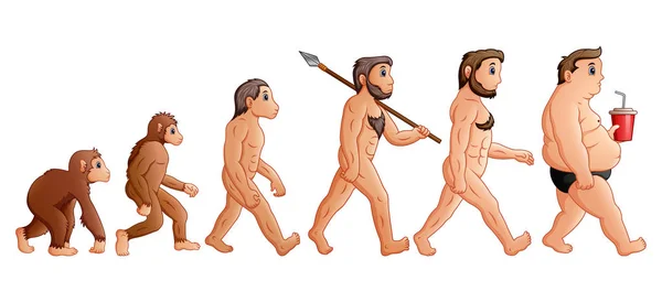 Dibujos animados evolución humana — Vector de stock