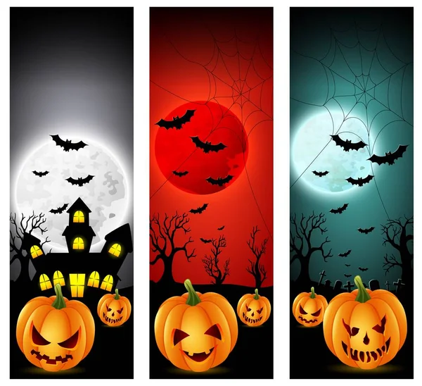 Feliz Halloween banners — Vector de stock