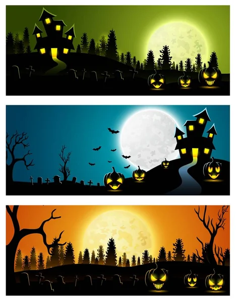 Feliz Halloween banners — Vector de stock