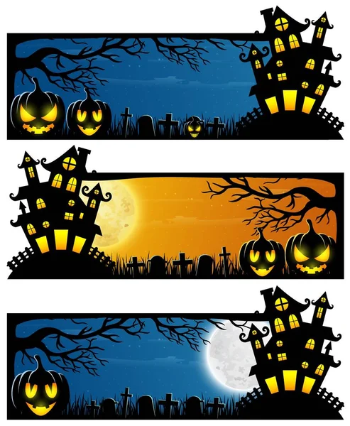 Fröhliches Halloween-Banner gesetzt — Stockvektor