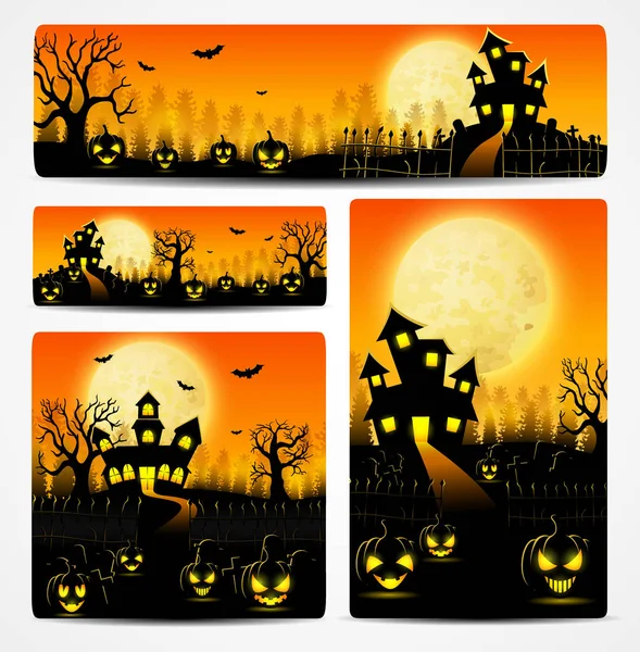 Buon Halloween banner set — Vettoriale Stock