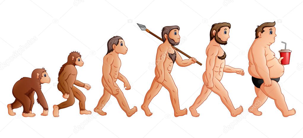 Cartoon human evolution