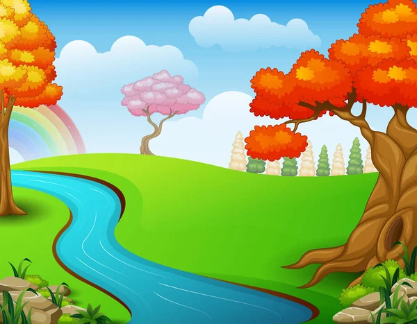 Hermoso paisaje de otoño — Vector de stock