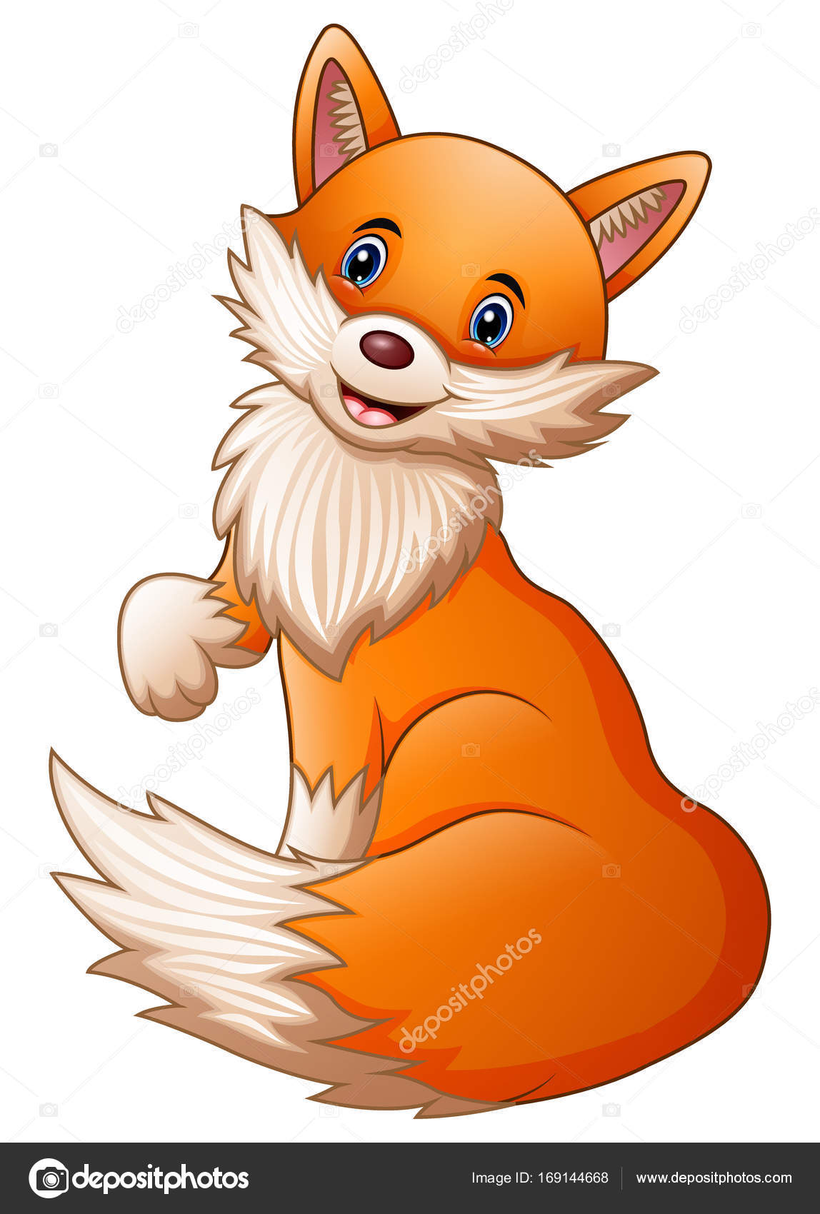 Ilustración vectorial de la pequeña y linda caricatura ardilla sentada