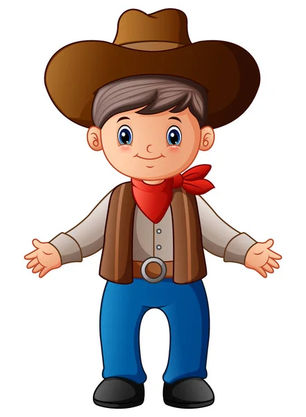 Cute cartoon cowboy — Stock Vector