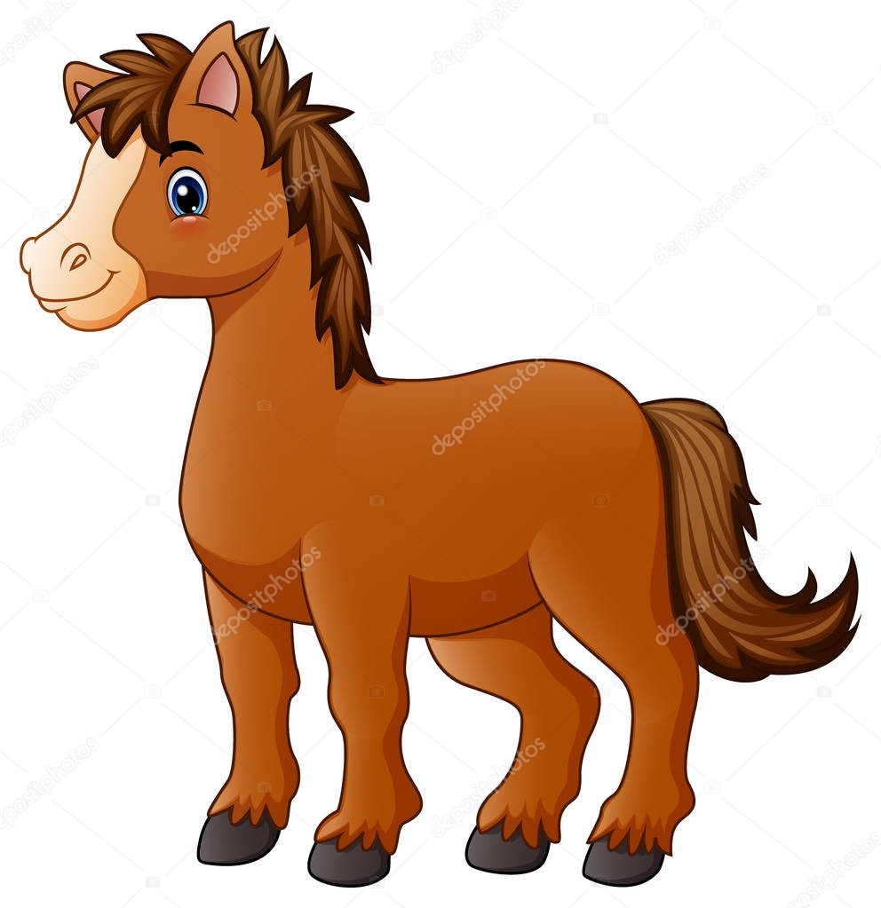 Brown horse cartoon