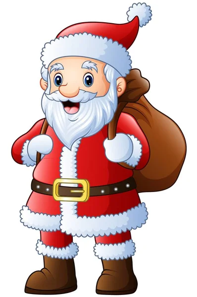 Święty Mikołaj z noszenia worka — Wektor stockowy