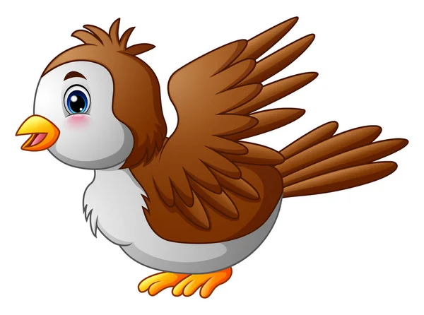 Lindo pájaro de dibujos animados robin — Vector de stock