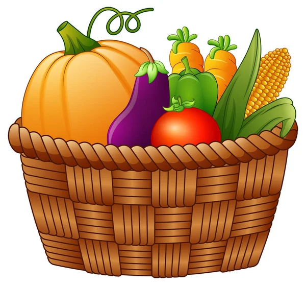 Warzywa w koszyku — Wektor stockowy