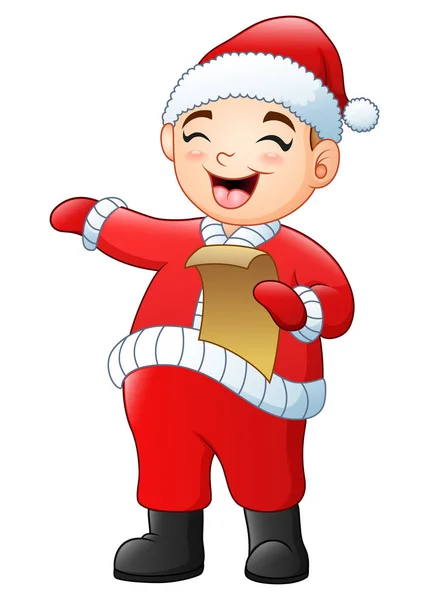 Caricature Père Noël chantant des chants de Noël — Image vectorielle