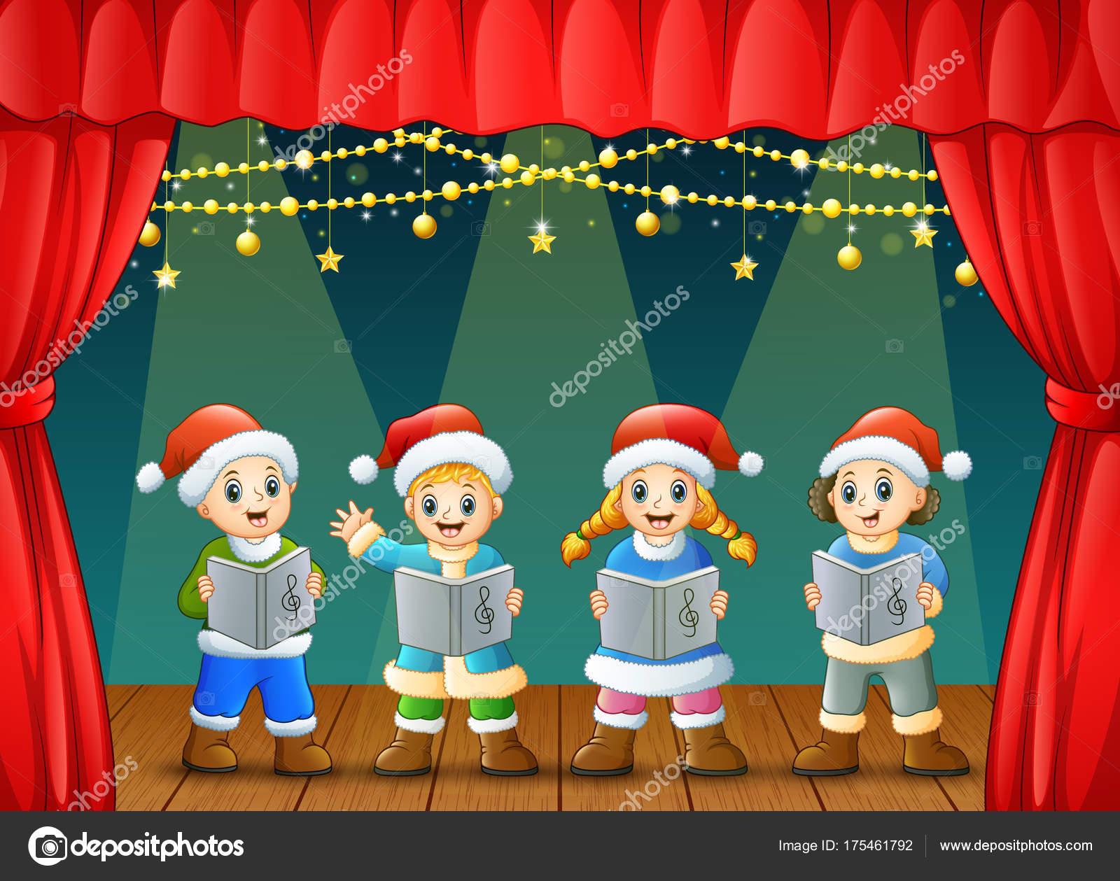 Illustration Vecteur Dessin Anim Enfants Chanter Des Illustration Vecteur Dessin Anim Enfants Chanter Des