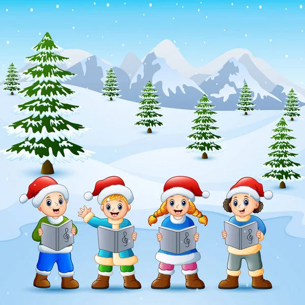Illustrazione Vettoriale Del Bambino Felice Che Indossa Cappello Babbo Natale — Vettoriale Stock