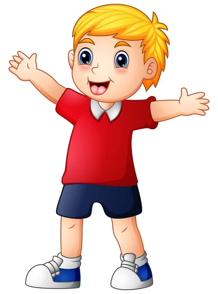 Vector Illustration Happy Boy Cartoon — Stock Vector