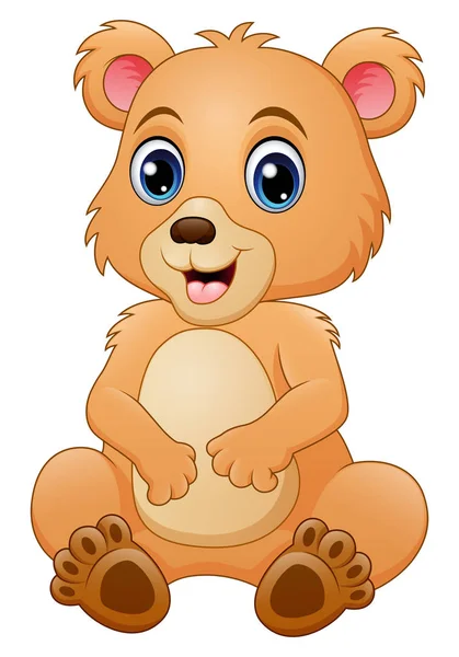 Ilustração Vetorial Desenho Animado Bonito Bebê Urso — Vetor de Stock