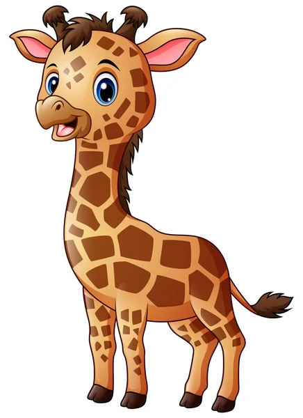 Illustrazione Vettoriale Carino Cartone Animato Giraffa — Vettoriale Stock
