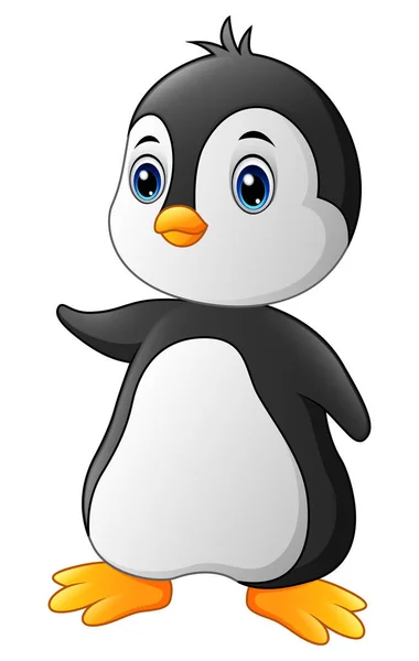 Ilustração Vetorial Desenhos Animados Pinguim Bonito —  Vetores de Stock