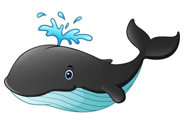 可爱的鲸鱼卡通向量插图 — 图库矢量图片