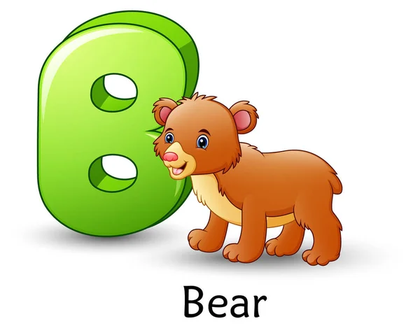 Vektorillustration Von Buchstabe Ist Für Bär Cartoon Alphabet — Stockvektor