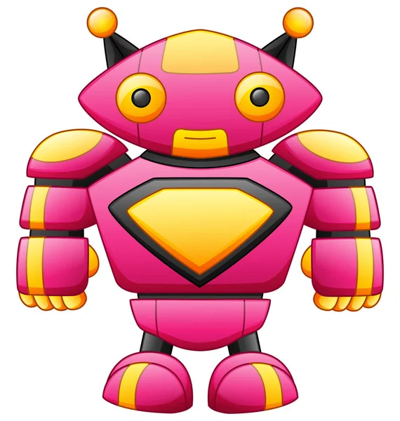 Ilustración Vectorial Lindo Personaje Robot Dibujos Animados Grande Aislado Sobre — Vector de stock